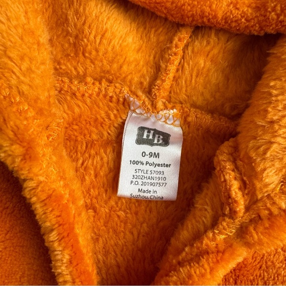 Hudson Baby Plush Orange Fox Bath Robe Fleece Belted Baby Boy Girl 0-9M - Picture 4 of 4